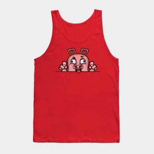 Pig Cartoon With Crazy Face Expression Tank Top